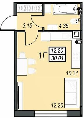 1-кімнатна 30.01 м² в ЖК Sunrise City від 23 350 грн/м², м. Чорноморск