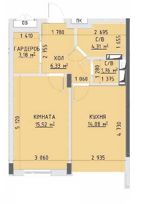 1-кімнатна 45.18 м² в ЖК Central Bucha від 29 300 грн/м², м. Буча