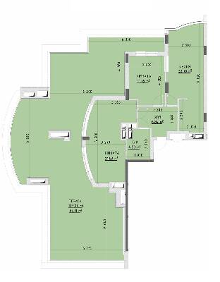 2-комнатная 100.67 м² в ЖК Central Bucha от 19 000 грн/м², г. Буча