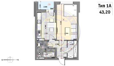 1-комнатная 43.2 м² в ЖК Кирилловский Гай от 31 110 грн/м², Киев