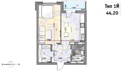 1-комнатная 44.2 м² в ЖК Кирилловский Гай от 32 772 грн/м², Киев