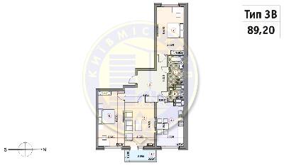 3-кімнатна 89.2 м² в ЖК Кирилівський Гай від 31 916 грн/м², Київ