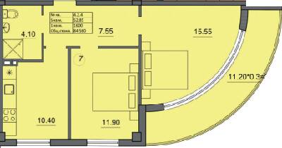 2-комнатная 52.85 м² в ЖК Лидерсовский от 37 500 грн/м², Одесса