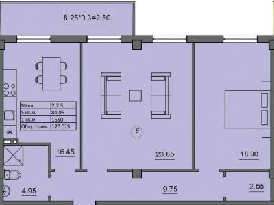 2-комнатная 81.95 м² в ЖК Лидерсовский от 36 300 грн/м², Одесса