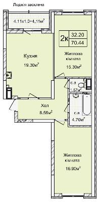 2-кімнатна 70 м² в ЖК Святобор від 29 873 грн/м², Київ