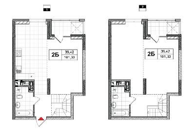 Двухуровневая 100.7 м² в ЖК CITY HUB от 28 350 грн/м², Киев