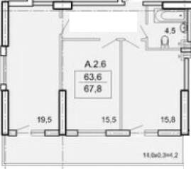2-кімнатна 67.8 м² в ЖК Акрополь від 30 400 грн/м², Одеса