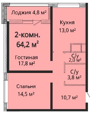 2-кімнатна 64.2 м² в ЖК Альтаїр 3 від 24 700 грн/м², Одеса