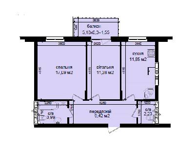 2-комнатная 57.51 м² в ЖК Кришталевi джерела от 53 000 грн/м², Киев