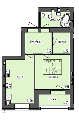 1-кімнатна 48.37 м² в ЖК SkyCity від 19 000 грн/м², м. Бориспіль