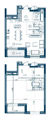 Двухуровневая 136.44 м² в ЖК Rusaniv Residence от 39 386 грн/м², Киев