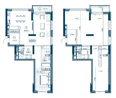 Двухуровневая 216.71 м² в ЖК Rusaniv Residence от 39 386 грн/м², Киев