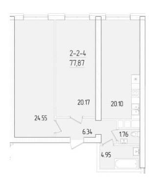 2-кімнатна 77.87 м² в ЖК KADORR City від 21 950 грн/м², Одеса