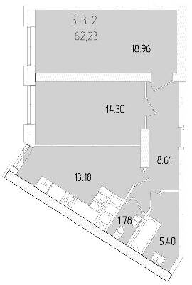 2-комнатная 62.23 м² в ЖК KADORR City от 26 950 грн/м², Одесса