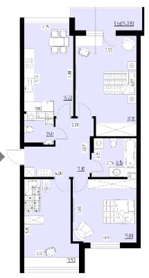 3-комнатная 90.95 м² в ЖК Ренессанс от застройщика, Черновцы