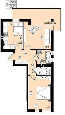 2-комнатная 58.9 м² в КД White and Wood от 18 650 грн/м², Черновцы