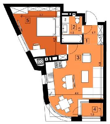 1-комнатная 47.3 м² в ЖК Парус Riverside от 21 100 грн/м², Ужгород