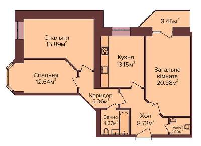 3-комнатная 84 м² в ЖК по бул. Незалежності от 9 400 грн/м², г. Калуш