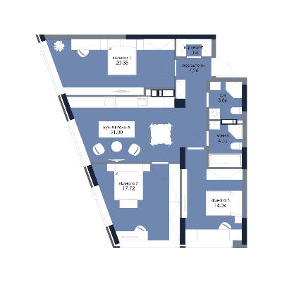 3-комнатная 90.97 м² в ЖК Новый Автограф от 34 900 грн/м², Киев