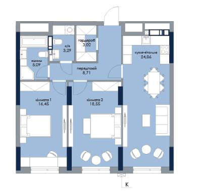 2-комнатная 79.97 м² в ЖК Новый Автограф от 32 750 грн/м², Киев