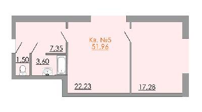 1-комнатная 51.96 м² в ЖК Европейский квартал от 12 300 грн/м², Житомир