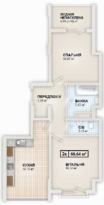 2-кімнатна 69.6 м² в ЖК HydroPark DeLuxe від 22 000 грн/м², Івано-Франківськ