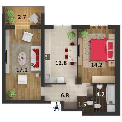 2-комнатная 59.3 м² в ЖК Столичный от 17 000 грн/м², г. Васильков