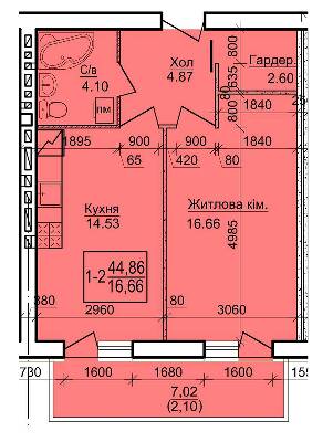 1-комнатная 44.86 м² в ЖК Дом №20 от 15 650 грн/м², г. Васильков