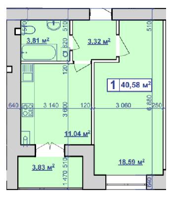 1-кімнатна 40.58 м² в ЖК Парковий маєток від 9 600 грн/м², Івано-Франківськ