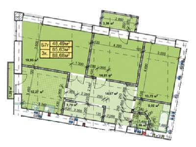 1-комнатная 38.6 м² в ЖК Парковый городок от 13 200 грн/м², Ивано-Франковск