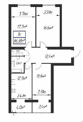 3-кімнатна 86.38 м² в ЖК Паркове містечко від 13 200 грн/м², Івано-Франківськ