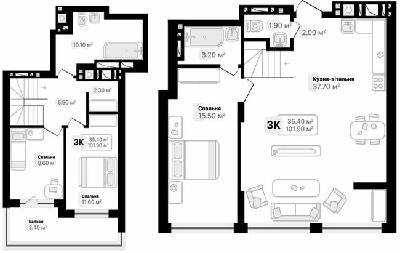 3-комнатная 101.9 м² в ЖК Auroom City от 19 700 грн/м², Львов