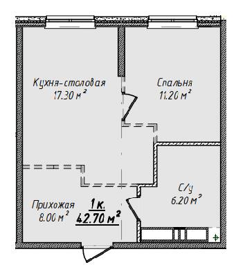 1-кімнатна 42.7 м² в ЖК Mandarin ART від 31 500 грн/м², Одеса