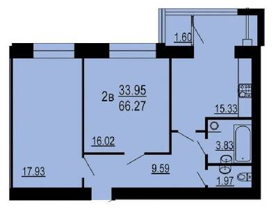 2-комнатная 66.27 м² в ЖК Семейный комфорт от 13 900 грн/м², Винница