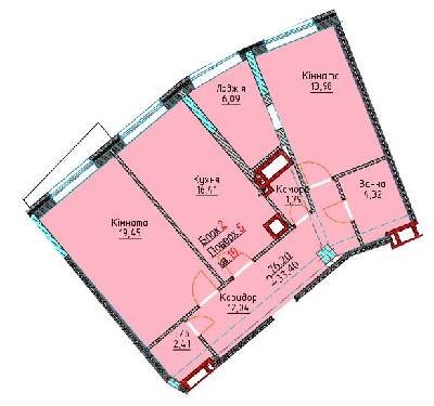 2-комнатная 76.2 м² в ЖК Водограй от 25 950 грн/м², Черновцы