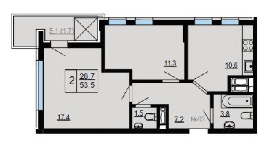 2-кімнатна 53.5 м² в ЖК Paradise Avenue від 24 000 грн/м², с. Крюківщина