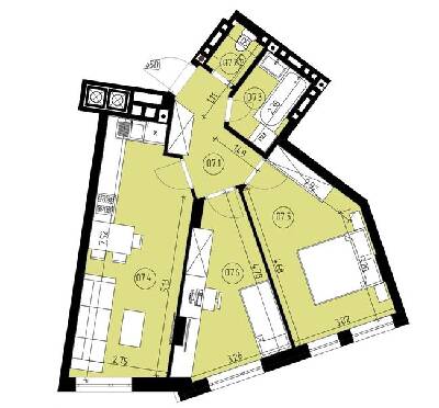 2-комнатная 54.41 м² в ЖК Роланд от 22 400 грн/м², Львов