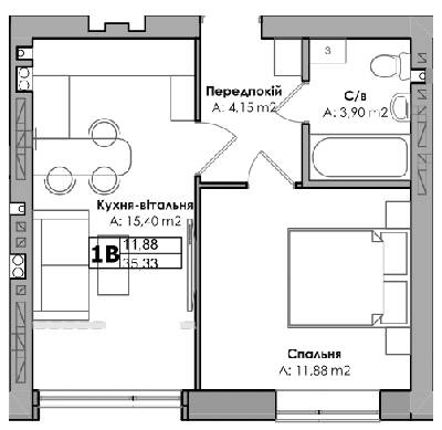 1-комнатная 35.33 м² в ЖК Story House от 23 700 грн/м², г. Ирпень