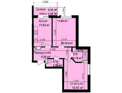 2-комнатная 59.26 м² в ЖК Кришталевi джерела от 20 900 грн/м², Киев