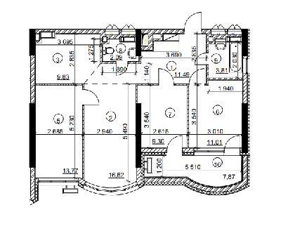 4-кімнатна 80.28 м² в БФК Курнатовського від 29 148 грн/м², Київ