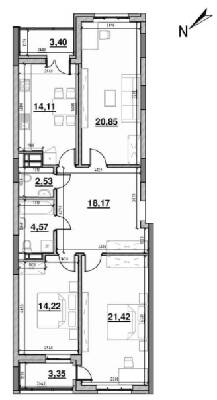 3-кімнатна 101.74 м² в ЖК Львівська Площа від 47 562 грн/м², Київ