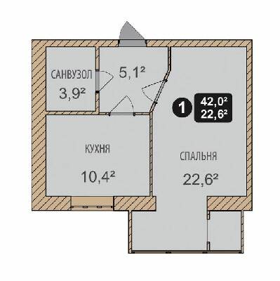 1-комнатная 42 м² в ЖК Автобиография от 13 500 грн/м², Хмельницкий