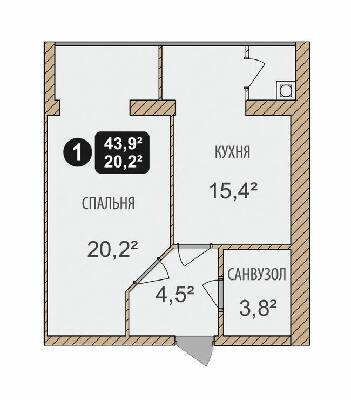 1-кімнатна 43.9 м² в ЖК Автобіографія від 13 500 грн/м², Хмельницький