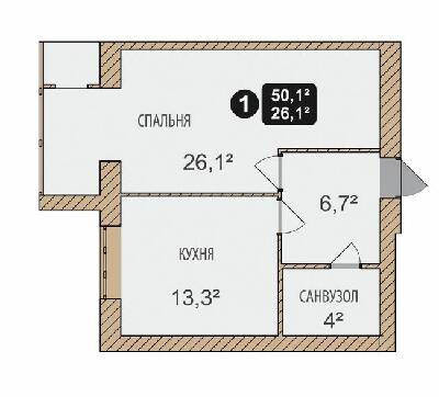 1-комнатная 50.1 м² в ЖК Автобиография от 13 500 грн/м², Хмельницкий