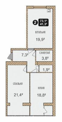 2-кімнатна 73.1 м² в ЖК Автобіографія від 14 500 грн/м², Хмельницький