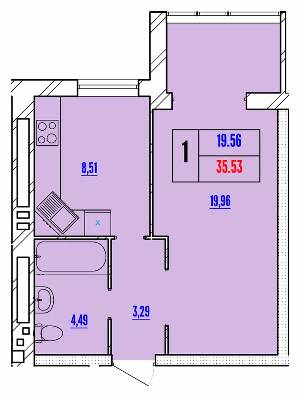 1-кімнатна 35.53 м² в ЖК Avila Line від 13 800 грн/м², Хмельницький