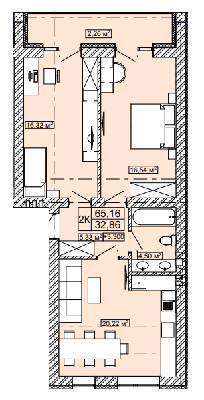 2-кімнатна 65.16 м² в ЖК Новий Скнилів від 29 000 грн/м², Львів