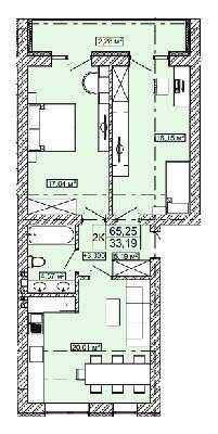 2-кімнатна 65.25 м² в ЖК Новий Скнилів від 29 000 грн/м², Львів