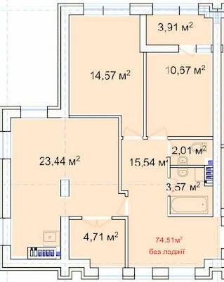 2-комнатная 78.42 м² в ЖК Comfort City Lagoon от 22 150 грн/м², Днепр