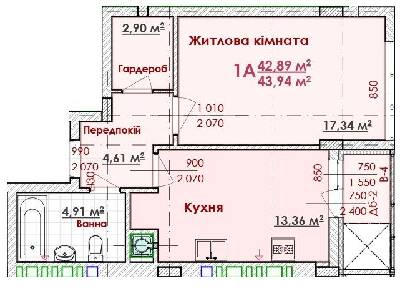 1-комнатная 44 м² в ЖК Соняшник от 16 000 грн/м², Львов